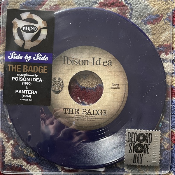 POISON IDEA / PANTERA The Badge (Purple vinyl) (Rhino - USA original) (EX) 7"