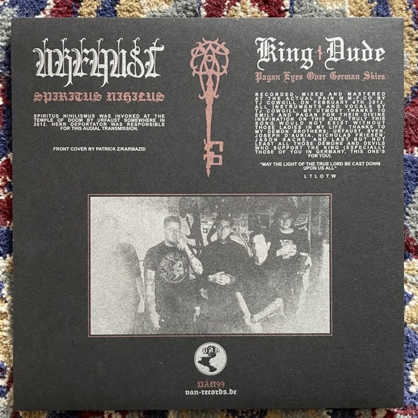 URFAUST / KING DUDE Spiritus Nihilus / Pagan Eyes Over German Skies (Ván - Germany original) (NM/EX) 7"