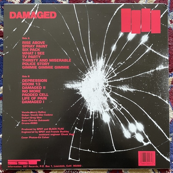 BLACK FLAG Damaged (SST - USA reissue) (VG+/EX) LP