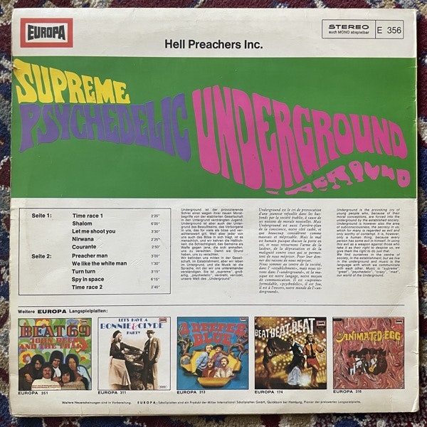 HELL PREACHERS INC. Supreme Psychedelic Underground (Europa - Germany original) (VG/VG-) LP