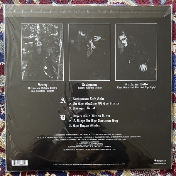 DARKTHRONE A Blaze In The Northern Sky (Peaceville - Europe reissue) (NM/EX) PIC LP