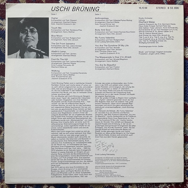 USCHI BRÜNING Uschi Brüning (AMIGA - Germany original) (VG+) LP