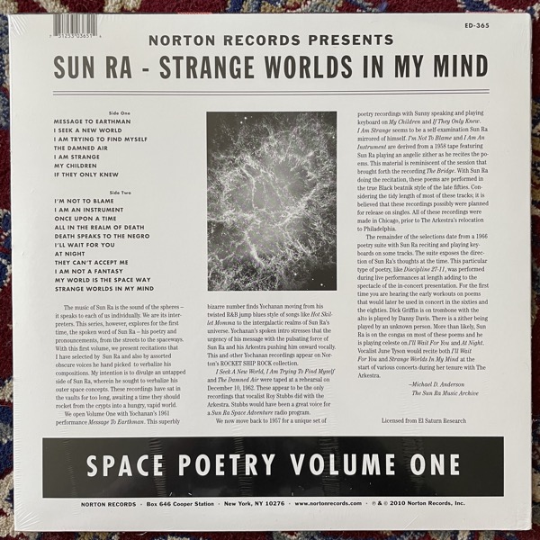 SUN RA AND HIS ARKESTRA Strange Worlds In My Mind (Norton - USA original) (SS) LP