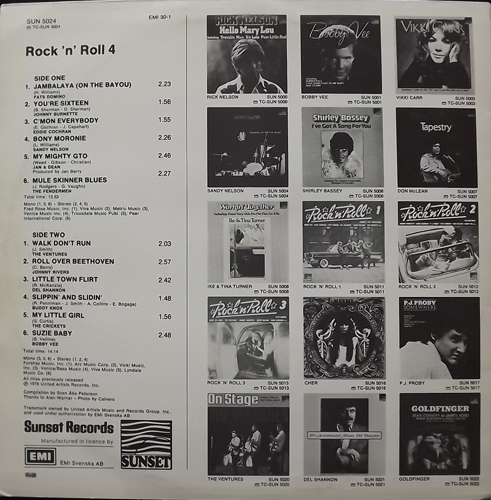 VARIOUS Rock 'n' Roll 4 (Sunset - Sweden original) (VG/VG+) LP