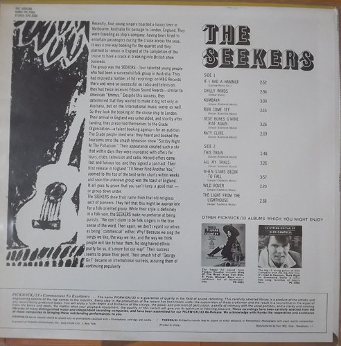 SEEKERS, the The Seekers (Pickwick/33 - USA original) (EX) LP