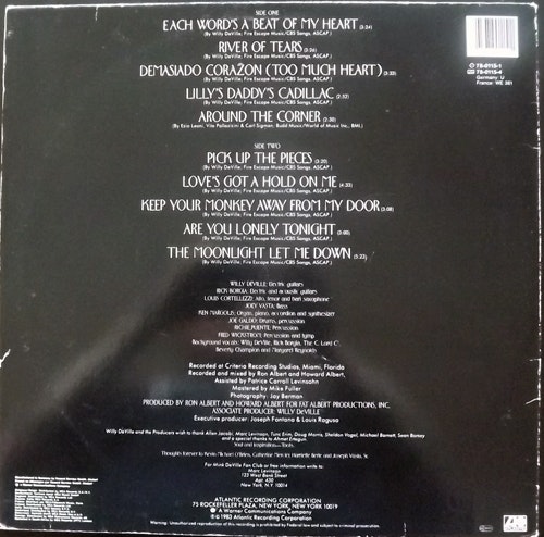 MINK DeVILLE Where Angels Fear To Tread (Atlantic - Scandinavia original) (VG/VG+) LP