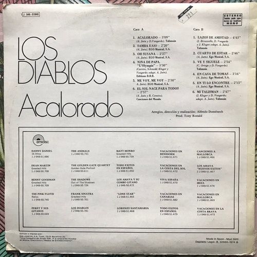 LOS DIABLOS Acalorado (Emidisc - Spain original) (VG/VG+) LP