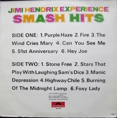 JIMI HENDRIX EXPERIENCE Smash Hits (Polydor - Scandinavia reissue) (VG) LP