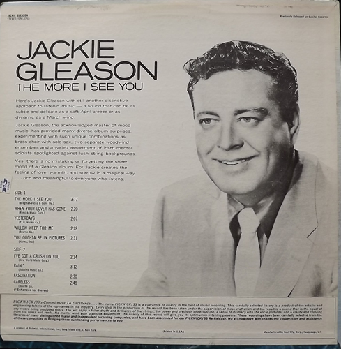 JACKIE GLEASON The More I See You (Pickwick/33 - USA original) (VG) LP
