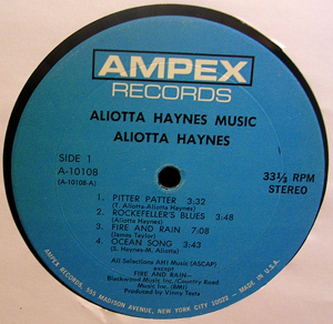 ALIOTTA HAYNES Aliotta Haynes Music (Ampex - USA original) (VG) LP