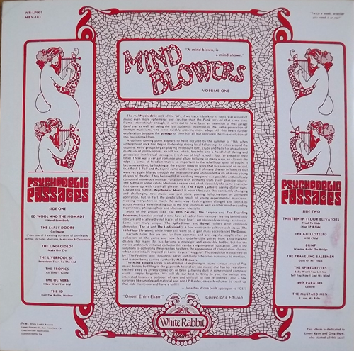 VARIOUS Mind Blowers Volume One (White Rabbit - USA unofficial release) (VG+/EX) LP