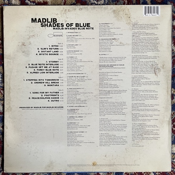 MADLIB Shades Of Blue (Madlib Invades Blue Note) (Stones Throw - 2008 reissue) (EX) 2LP
