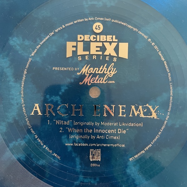 ARCH ENEMY Nitad (Decibel - USA original) (VG+) FLEXI 7"
