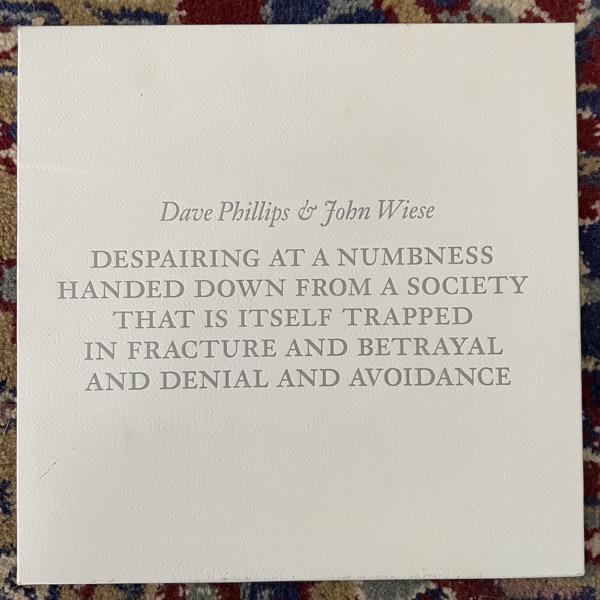 DAVE PHILLIPS & JOHN WIESE At A Loss For Words (White vinyl) (Blossoming Noise - USA original) (EX) 7"