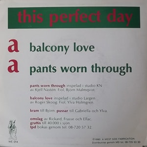 THIS PERFECT DAY Balcony Love (A West Side Fabrication - Sweden original) (VG) 7"