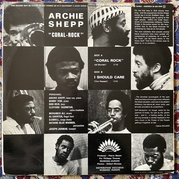 ARCHIE SHEPP Coral Rock (America - France original) (VG/VG+) LP