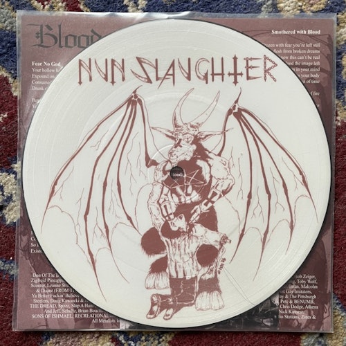 NUNSLAUGHTER / BLOODSICK Split (Hells Headbangers - USA reissue) (EX) PIC 7"P