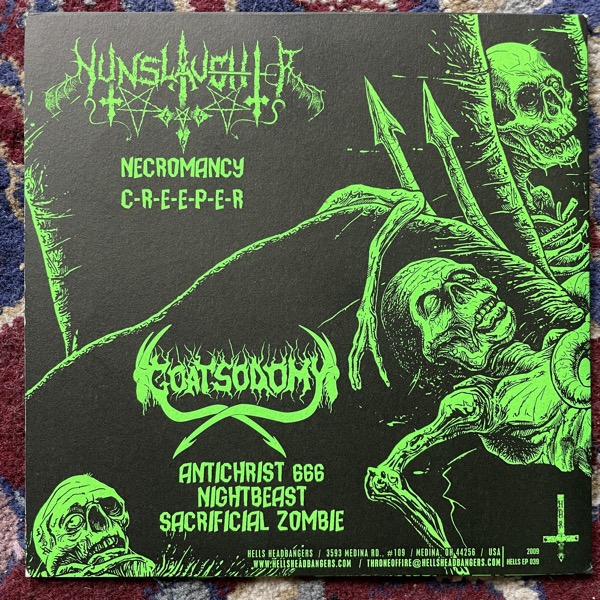 NUNSLAUGHTER / GOATSODOMY Split (Hells Headbangers - USA original) (EX) 7"