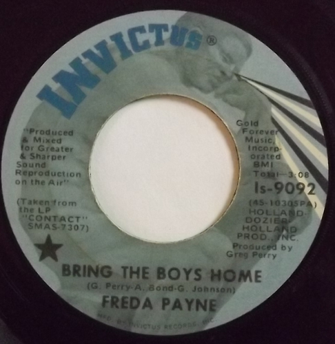 FREDA PAYNE Bring The Boys Home (Invictus - USA original) (VG-) 7"