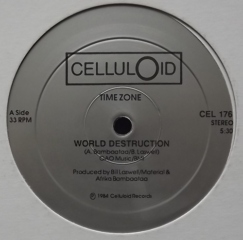 TIME ZONE World Destruction (Celluloid - USA repress) (VG+) 12"