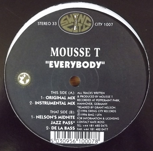 MOUSSE T Everybody (Swing City - UK original) (EX) 12" EP