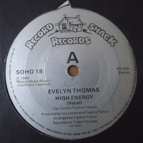 EVELYN THOMAS High Energy (Record Shack - UK original) (VG+) 7"