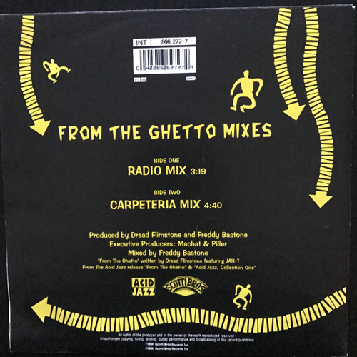DREAD FLIMSTONE & THE MODERN TONE AGE FAMILY From The Ghetto Mixes (Scotti Bros. - Europe original) (VG+/EX) 7"