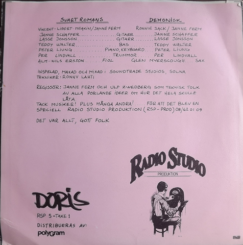 DORIS Svart Romans (Radio Studio - Sweden original) (VG/EX) 7"