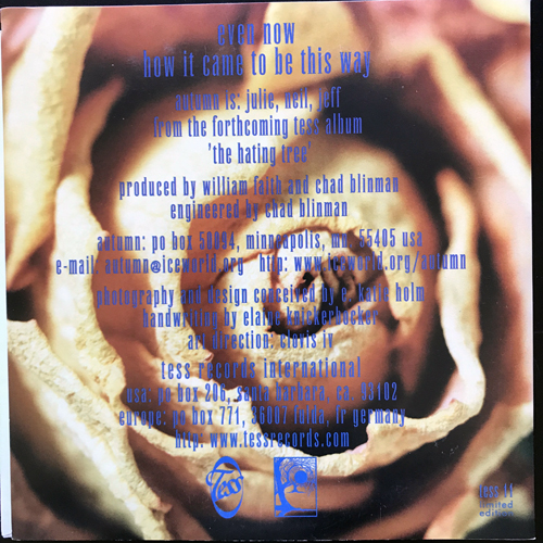 AUTUMN Even Now (Blue vinyl) (Tess - USA original) (VG+/EX) 7"