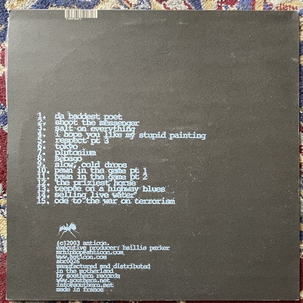 SOLE Selling Live Water (Anticon - Europe original) (VG+/EX) 2LP