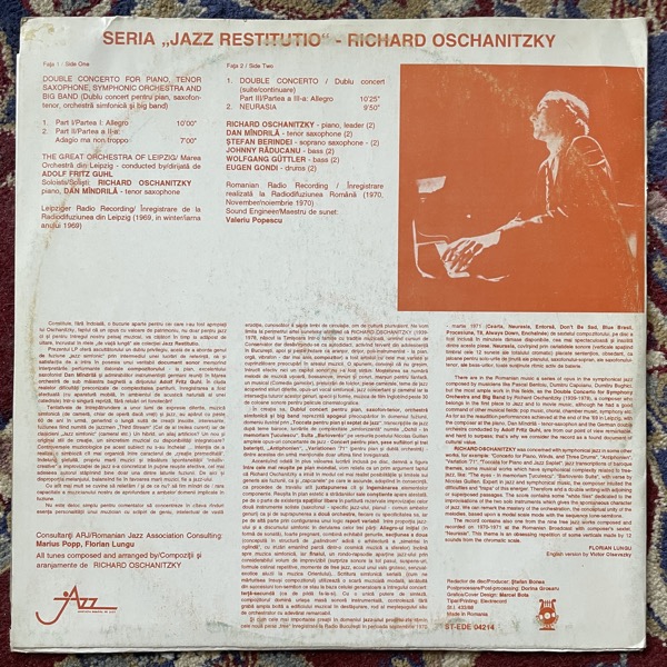 RICHARD OSCHANITZKY Jazz Restitutio 2 (Electrecord - Romania original) (VG/EX) LP