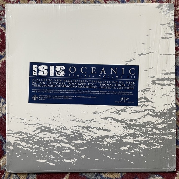 ISIS Oceanic Remixes Volume III (Clear vinyl) (Robotic Empire - USA original) (EX/NM) 12" EP