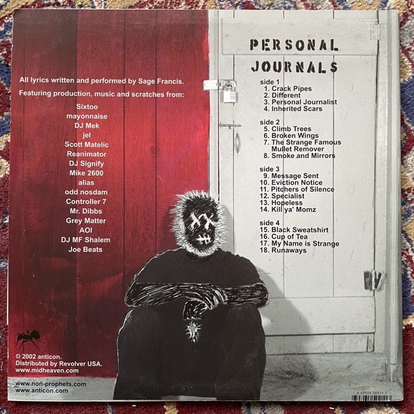 SAGE FRANCIS Personal Journals (Anticon - USA original) (EX) 2LP