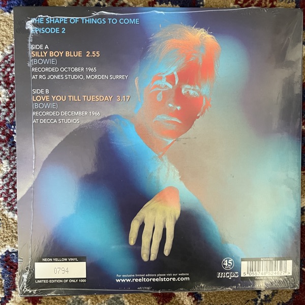 DAVID BOWIE Silly Boy Blue / Love You Till Tuesday (Yellow vinyl) (Reel-To-Reel Music - Europe original) (SS) 7"