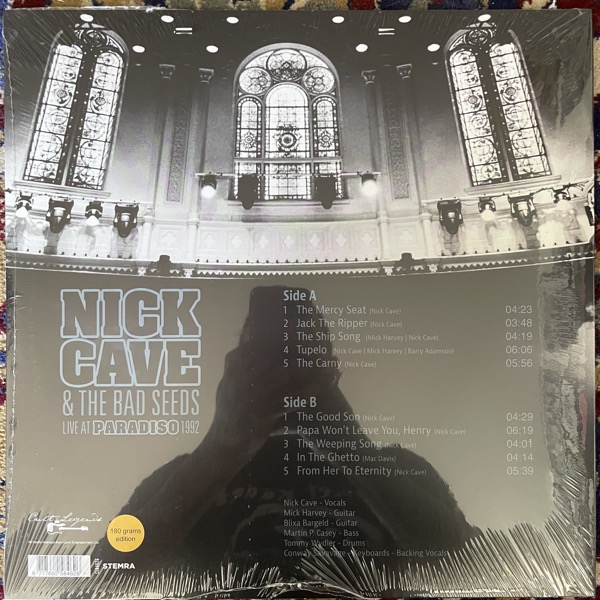 NICK CAVE AND THE BAD SEEDS Live At Paradiso 1992 (Cult Legends - Holland reissue) (SS) LP