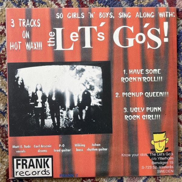 DESTITUTES, the / THE LET'S GO'S Split (Orange vinyl) (Frank - Sweden original) (EX/VG+) 7"