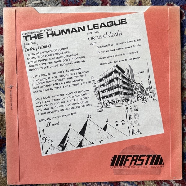 HUMAN LEAGUE, the Being Boiled (Fast Product - UK original) (VG+/VG) 7"