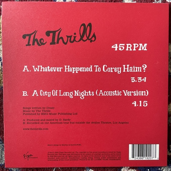 THRILLS, the Whatever Happened To Corey Haim? (Virgin - UK original) (EX) 7"