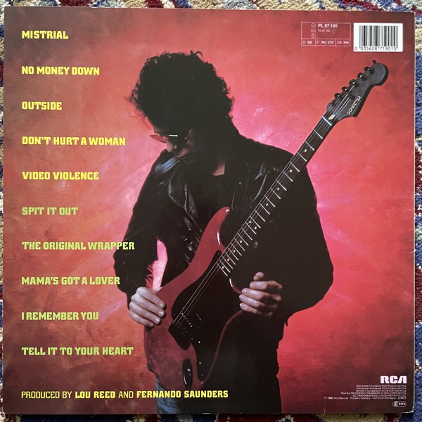 LOU REED Mistrial (RCA - Europe original) (EX/VG) LP