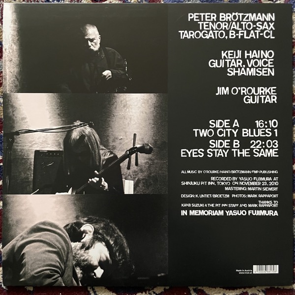 KEIJI HAINO, PETER BRÖTZMANN, JIM O'ROURKE Two City Blues 1 (Trost - Austria original) (EX) LP