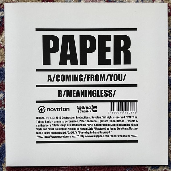 PAPER Coming From You (Destruction - Sweden original) (EX) 7"