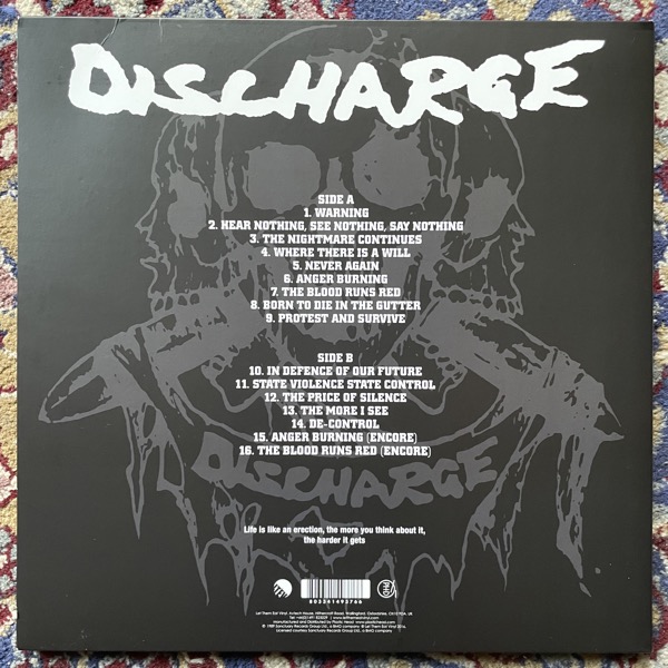 DISCHARGE Live At The City Garden New Jersey (Clear vinyl) (Let Them Eat Vinyl - UK 2016 reissue) (VG+/NM) LP