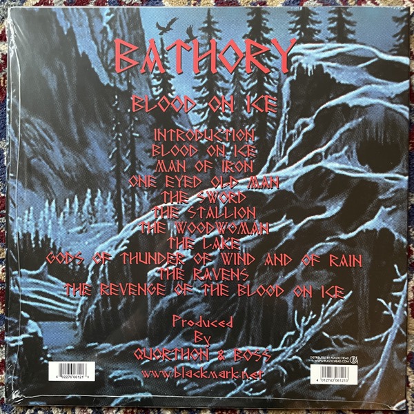 BATHORY Blood On Ice (Red vinyl) (Black Mark - Sweden 2013 reissue) (NM) 2LP