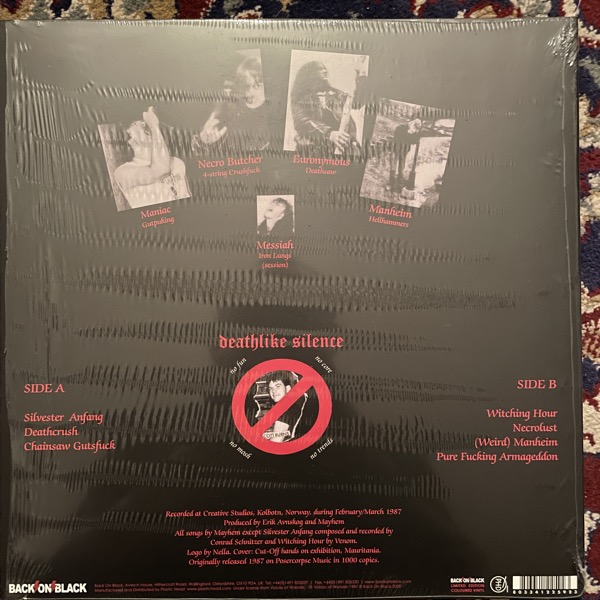 MAYHEM Deathcrush (Back on Black - UK reissue) (NM) 12" EP