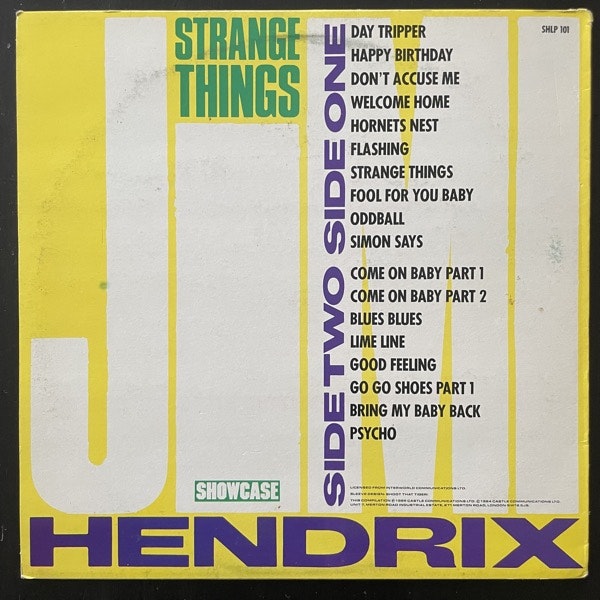 JIMI HENDRIX Strange Things (Showcase - UK original) (VG/VG+) LP