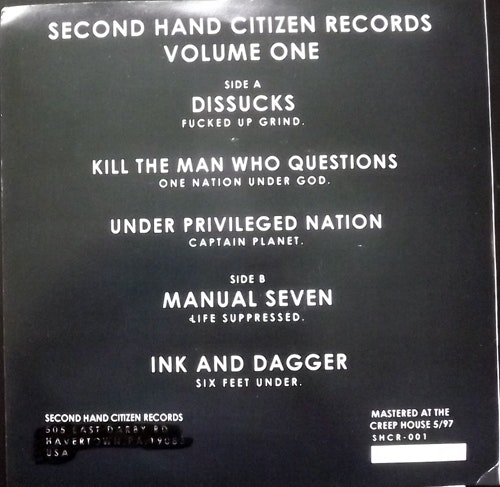 VARIOUS Second Hand Citizen Records Volume One (Second Hand Citizen - USA original) (VG+/EX) 7"