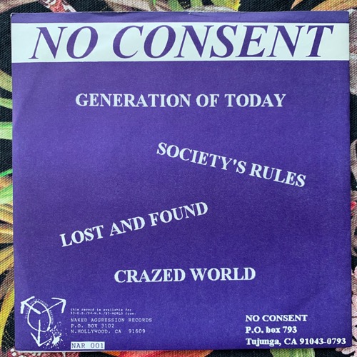 NO CONSENT Generation Of Today (Naked Aggression - USA original) (EX) 7"
