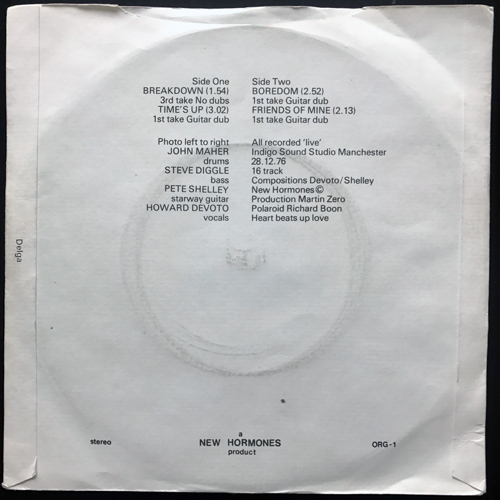 BUZZCOCKS Spiral Scratch (New Hormones - UK 1979 reissue) (VG/VG+) 7"