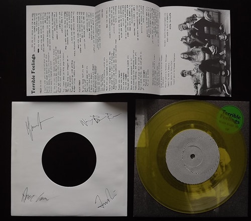 TERRIBLE FEELINGS Blank Heads EP (Signed. Yellow vinyl) (Erste Theke Tonträger - Germany 2nd press) (NM) 7"