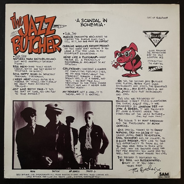 JAZZ BUTCHER, the A Scandal In Bohemia (Glass - UK original) (VG+) LP